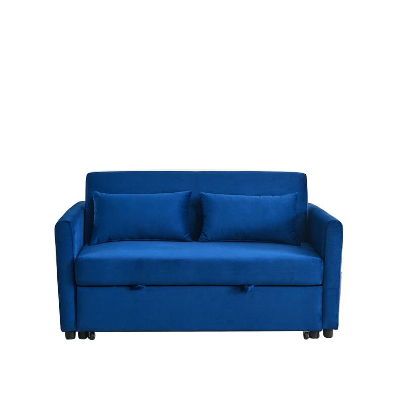 54" 3in1 Convertible Sofa Bed Versatile Velvet Pullout Sofa Bed w